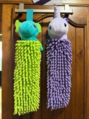 Norwex Green & Purple Plush Microfiber Hand Towels